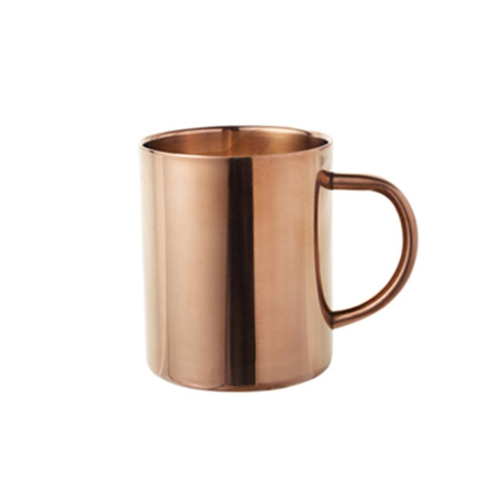 Stainless Steel 304 Copper Plated Mug Double Insulation Belt Handle Gold Coffee Cup Storage