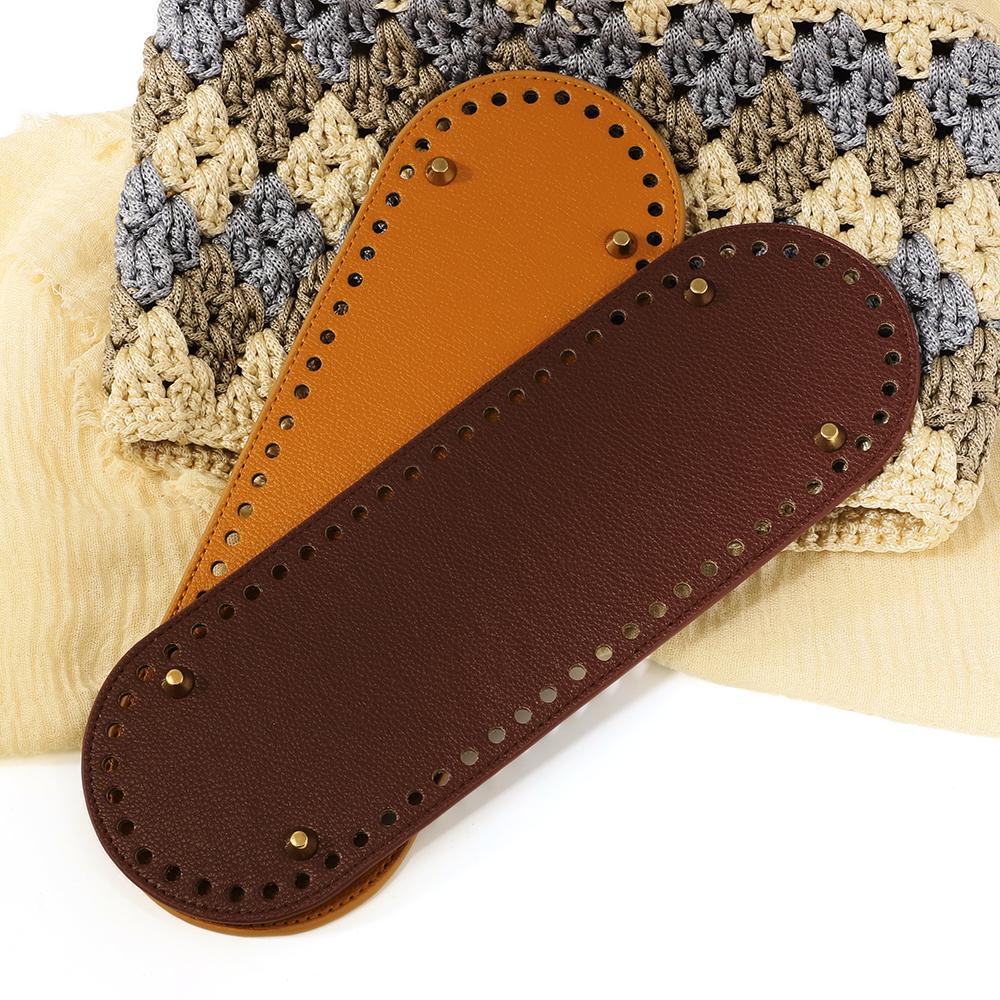 30x10cm Langer Boden für Stricktasche PU-Leder Taschenboden DIY Handgemachte Böden Häkelunterlage mit Löchern Handtaschenherstellung Zubehör