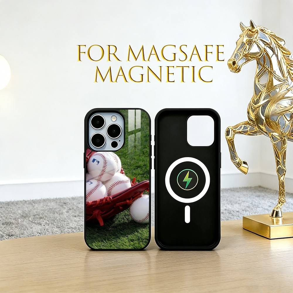 Baseball Phone Case For iPhone17,16,15,14,13,12,11 Plus,Pro Magnetic For Magsafe Wireless Charging
