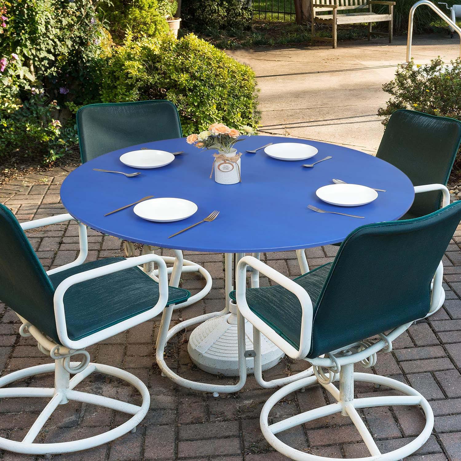 

Водонепроницаемая круглая ПВХ скатерть с текстурой дерева и фланелевой подкладкой для использования на патио или пикнике 48in Round (90-110cm)