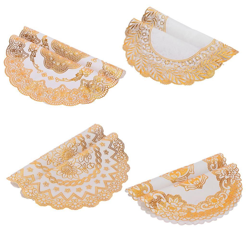 2PCS 30cmx30cm Table Mats Gold Dining Table Placemats for Wedding Party Supplies