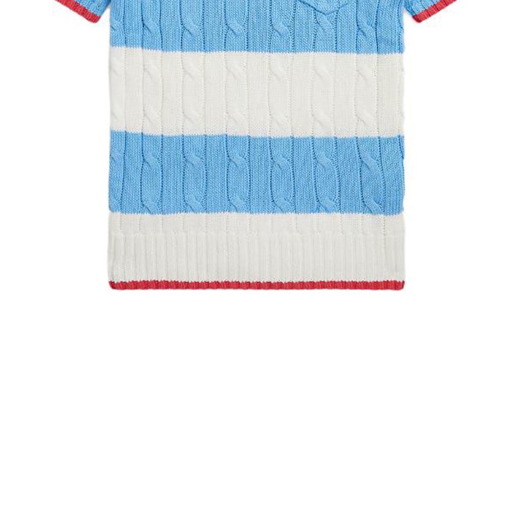 Polo Ralph Lauren Ss23 Striped Detail Crew Neck Short Sleeve Sweater Women sweater Blue WMPOSWENC020668-400