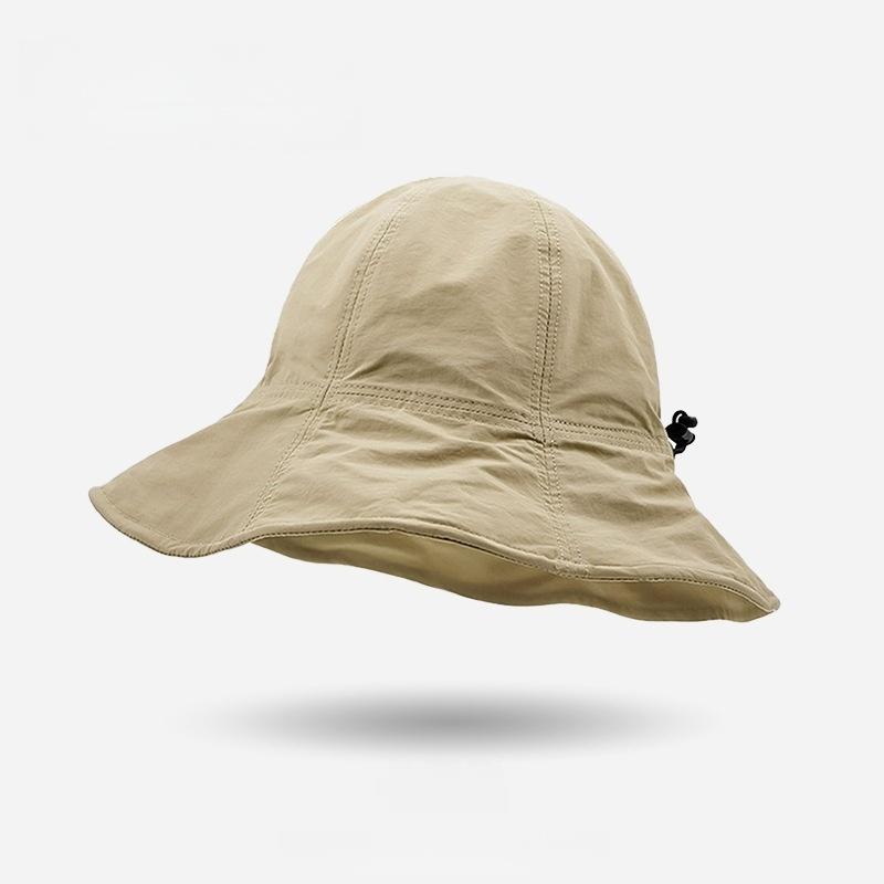 

Summer Quick Dry Bucket Hat Women Men Wide Brim Sun Hat Adjustable String Outdoor Hiking Beach Foldable Fisherman Cap 54-59 хаки