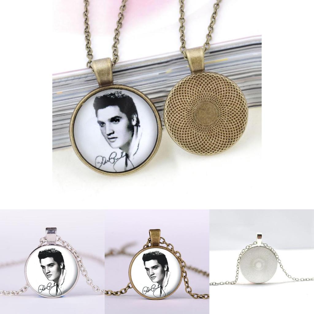Gemstone Time Portrait Pendant Necklace Retro Glass Pendant Sweater Chain