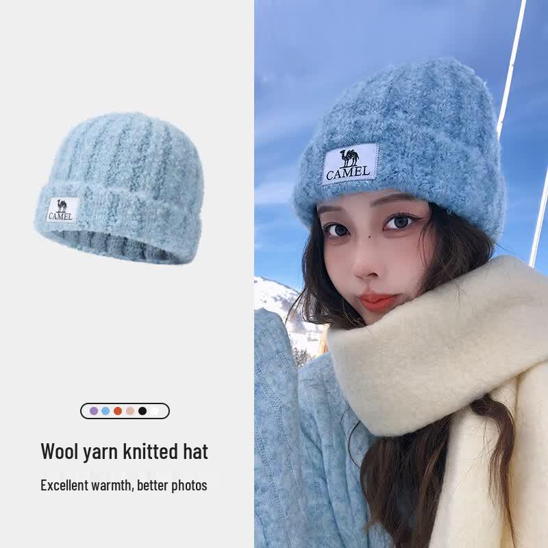 Camel Women s Wool Knitted Beanie