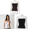 Summer Sleeveless Puff Sleeve Blouse With Ruffles For Women