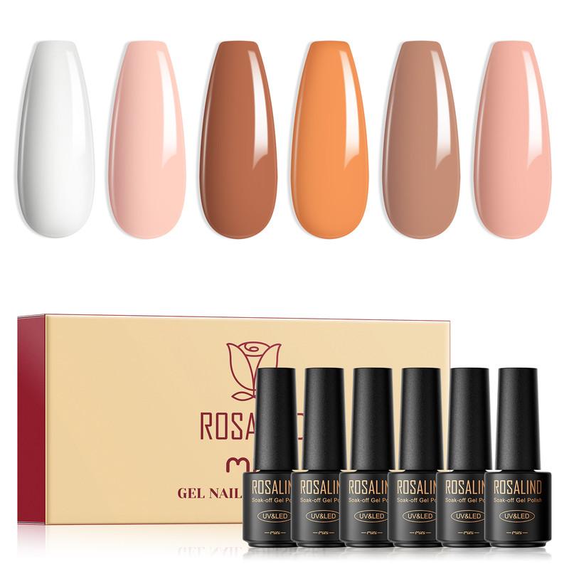 ROSALIND Nagellack-Set – 6 Stück semi-permanenter UV-Lampen-Gel-Lack mit leuchtenden und reflektierenden Effekten