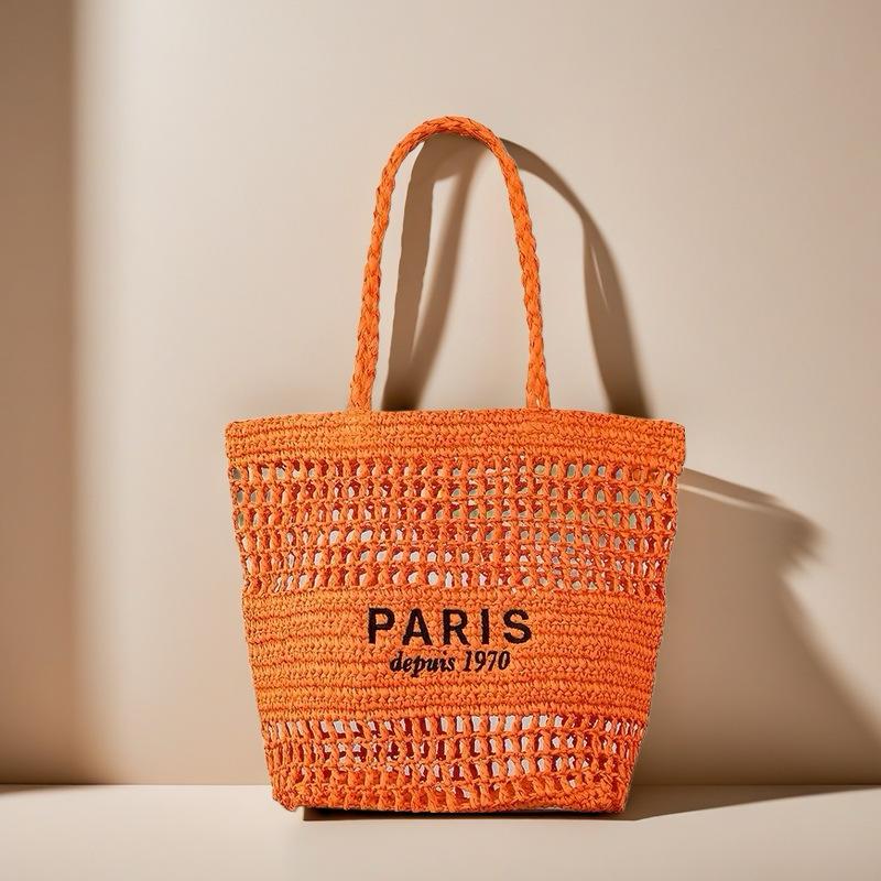 Плетеная пляжная сумка ручной работы с вышивкой: Женская весенне-летняя модная сумка с перфорацией