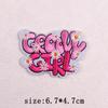 Pink Cartoon Embroidery Patch Iron On Patches For Clothing Flower Letters Patches On Clothes Sewing Fusible Patch Applique Decor