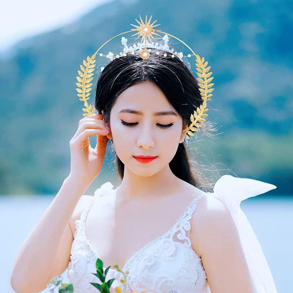 Rhinestone Hair Hoop Alloy Star Headband Elegant Bride Headpiece  Wedding