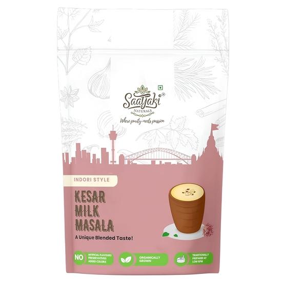 Saatyaki Naturals Kesar Milk Masala -50gm | Kesar, Dry Friuts and Herbs Powder| Nutritious Drink Mix | Pure & Natural Product for Daily Milk Use 50GM
