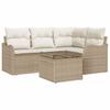 Garden Sofa Set 5 Pcs Beige Poly Rattan