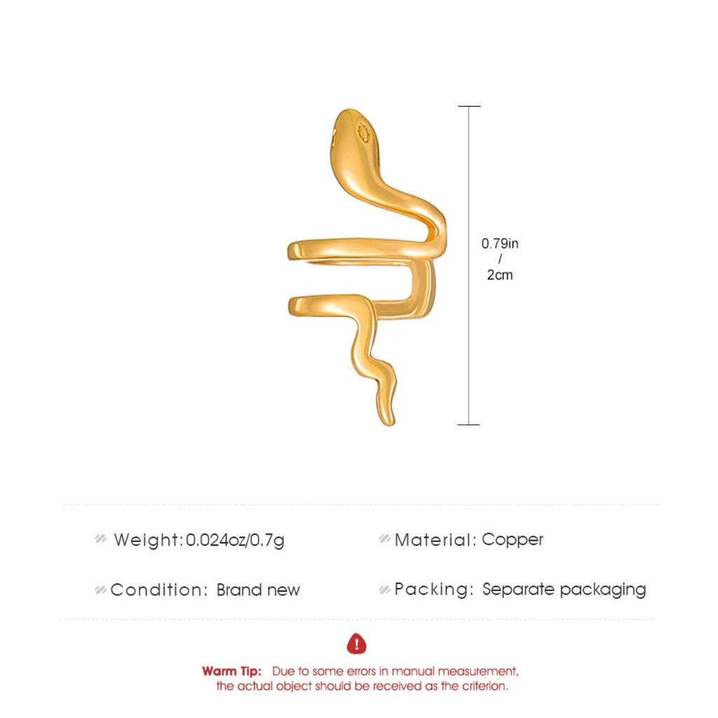 Ins Minimalista Forma de Serpiente Ear Cuff Sin Perforación para Mujer Tendencia Único Pequeño Clip de Oreja de Serpiente Estilo Frío Uso Diario Fiesta Accesorio de Oreja Estético