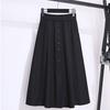 Damen Elastischer Bund Midi Rock - Frühling/Herbst Stil, Lässige Schlanke Passform mit Taschen