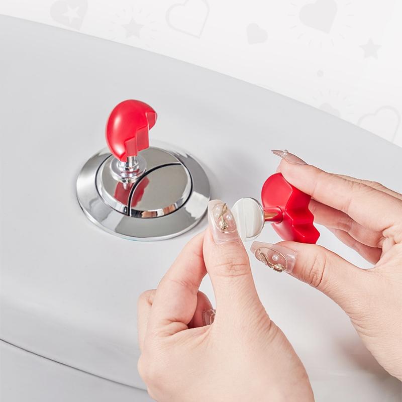 Toilet Presser Heart Shape Handle Love Toilet Press Button Bathroom Water Tank Buttons Push Switch Bathing Room Tool Accessories