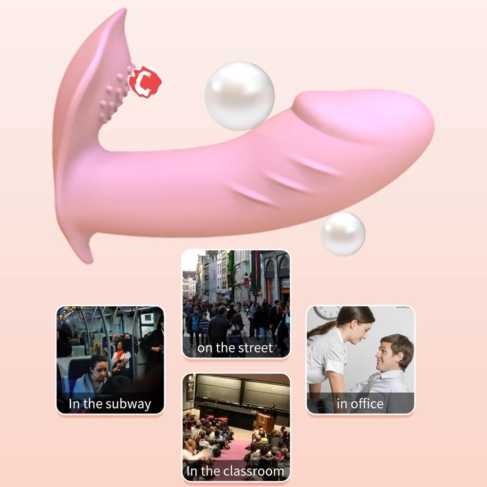 Trådløs fjernkontroll Dildo Vibrator Truser for Kvinner Klitstimulator Voksen Sex Maskinbutikk Kvinnelig Klitoris Onani Erotisk leketøy