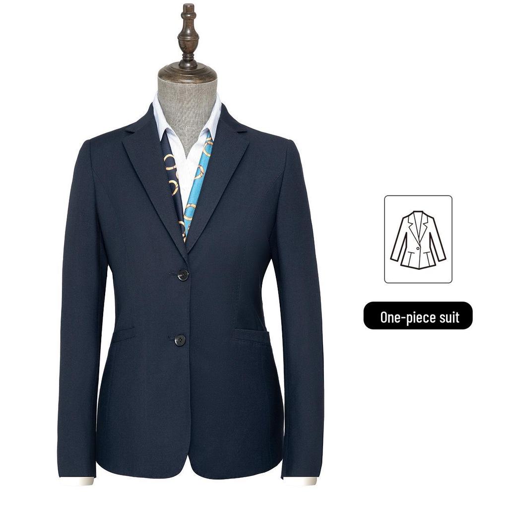 Navy Blue Women's Business Casual Suit Set for Professionals