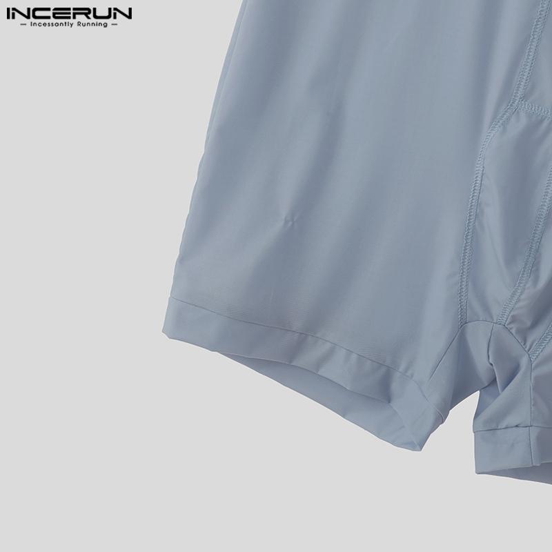 INCERUN Men Sleeveless U Neck Fitted See Through Bodysuits One Piece Jumpsuits Underwear