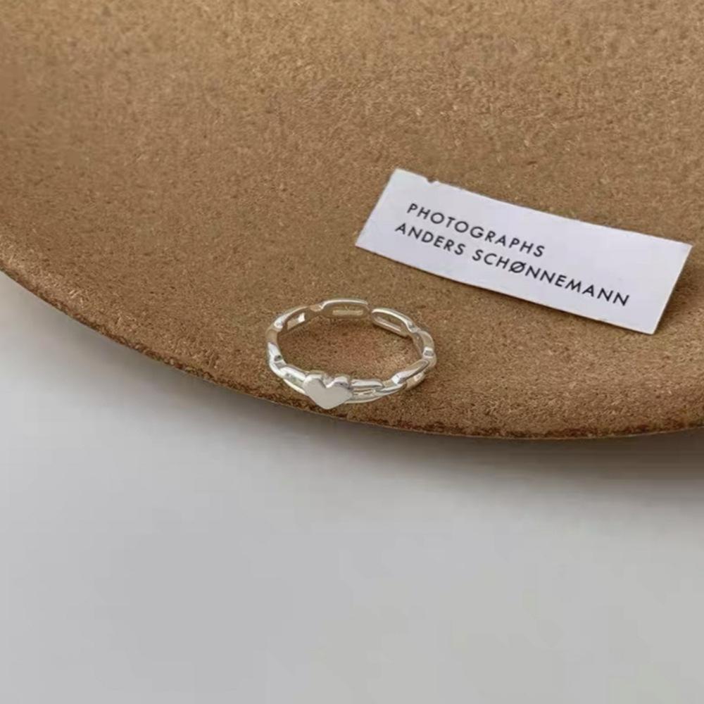 Retro Heavy Industry S plain ring, non-fading opening adjustable index finger ring