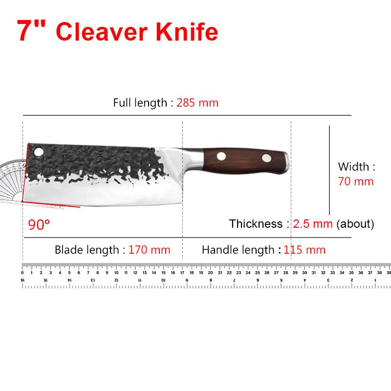 Kitchen Knives Cleaver Meat Chopping Vegetables Butcher Knife Wooden Handle Chef Cleaver Knives Hand Forged Blade Chinese Knives