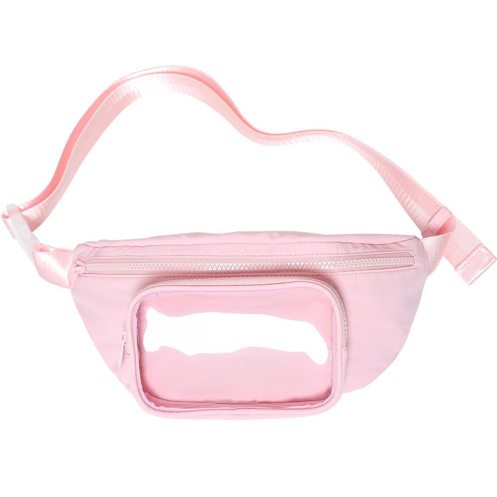 

2025 Весна/Лето Прозрачная Легкая Нейлоновая Унисекс Сумка На Груди и Поясная Сумка розовый