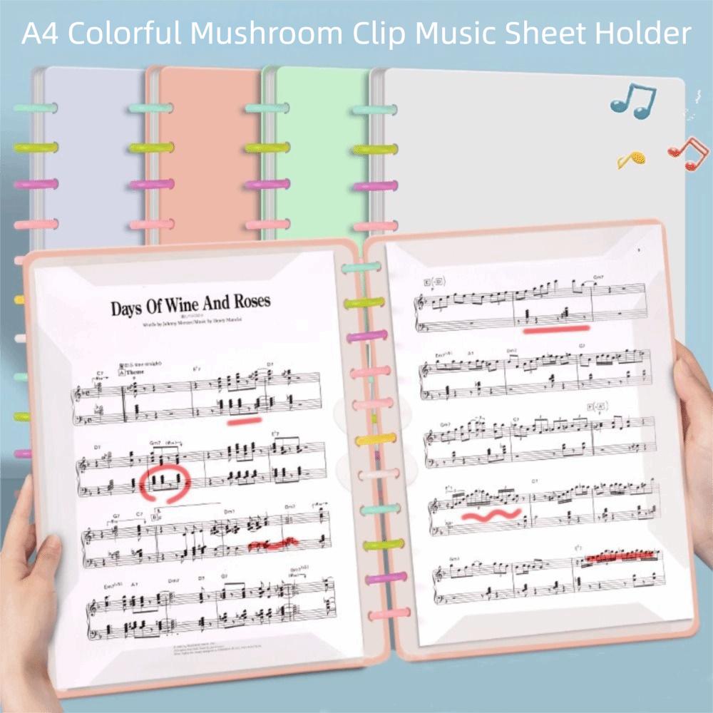 Plastic Music Score Folder A4 Transparent Music Clip Flexible Portable Document Storage Organizer Paper Sheets Protection