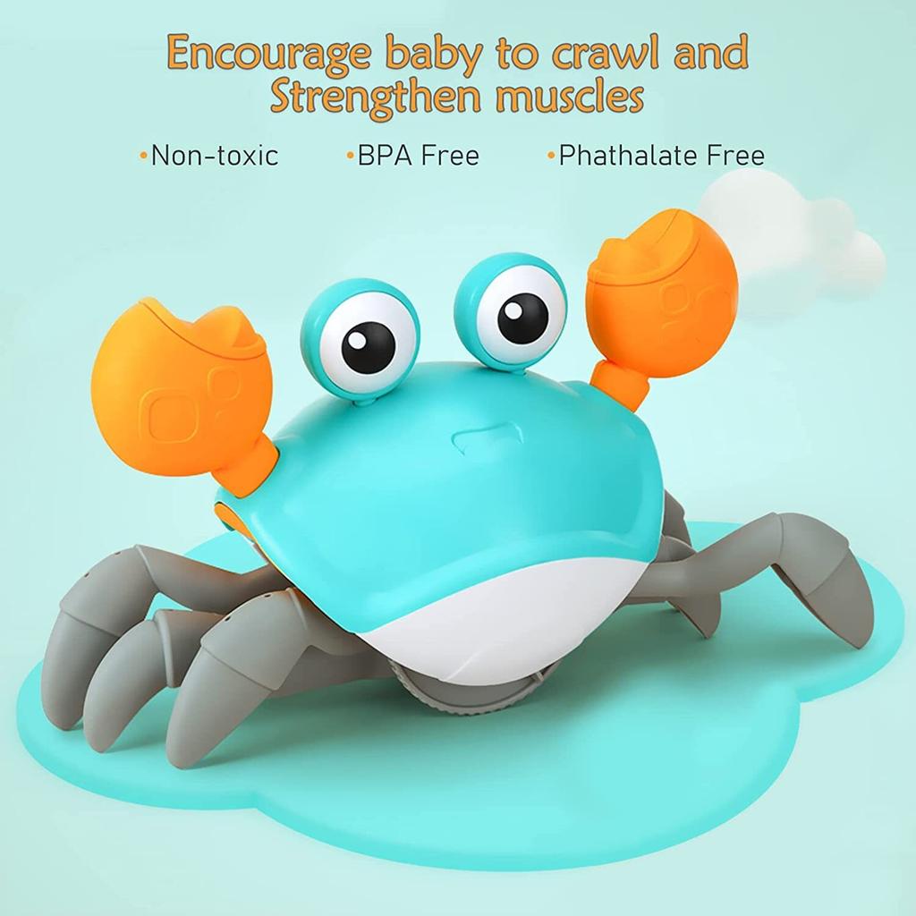 1pc Escape Crab Auto-sensing Function Children Crawling Avoiding Obstacles Electronic Pet With Music