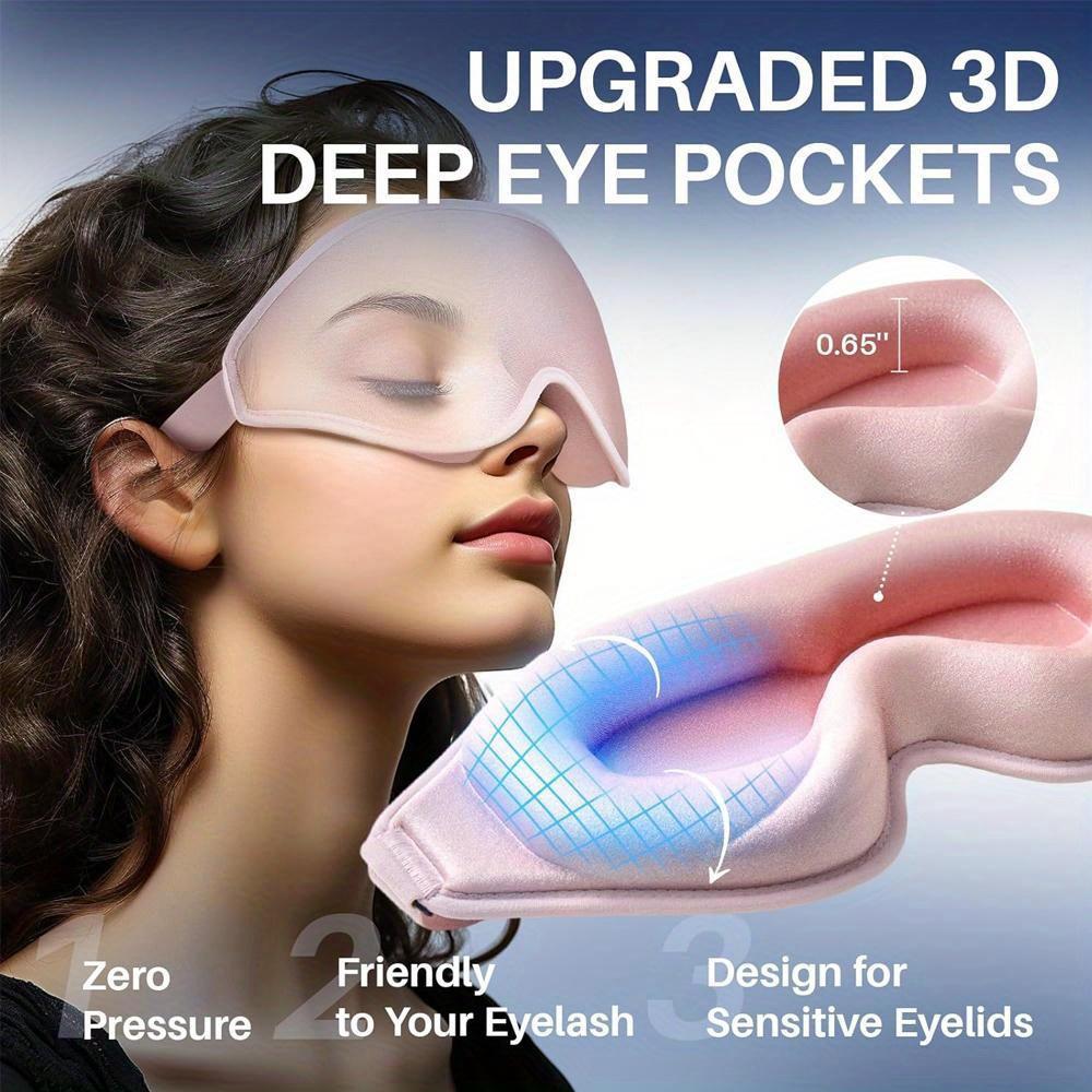 3D Sleep Eye Mask Zero Eye Pressure 3D Contoured Sleeping Mask Soft Comfort Eye Shade Cover 100% Block Out Light