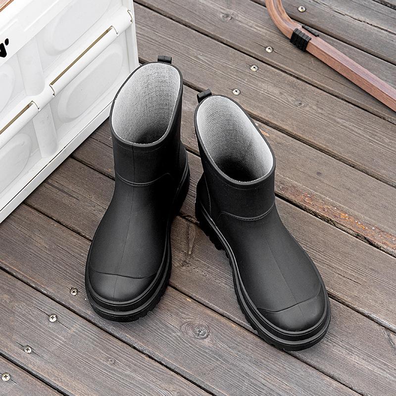 Cizme de ploaie de damă japoneze și coreene transfrontaliere: Impermeabil, Antiderapant, Rezistent la uzură, Talpă moale, Confortabil pentru utilizare în exterior și în interior.