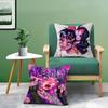 Abstract Painted Beautiful Girl Pillow Case Printed Brushed Fleece Pillow Baby Skin-Touch Eco-Friendly Dye-Sublimat