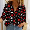 Women Poker Pattern Long Sleeve O-Neck Shirt Fashion New Personalized Blouse Casual Autumn Winter Shirt Female Tops Spring