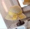 Vintage Big Eaves Hat Straw Hat Women Spring and Summer Bow Straw Bucket Hat Sunscreen Sunshade Beach Hat Sun Hat