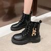 New Women'S Winter Fashion Boots Round Head Warm Women Shoes Middle Follow Square Heel Outdoor Leisure Comfortable