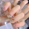 Artificial Nails Wearable Nails Translucent Diamond Elegant Mature White Short Manicure Removable Blue Embellishment Fake Nails