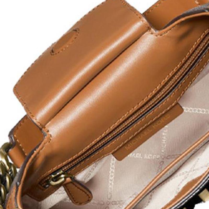 New MICHAEL KORS Hally Leather Shoulder Bag Handbag Shoulder Bag Women's Acorn Brown 30F1A2HL1B-252