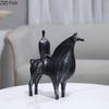 Abstract Art Horseman Statue Desk Decoration Minimalist Rider Figures Sculpture Resin Crafts Ornaments Room Aesthetic Decor