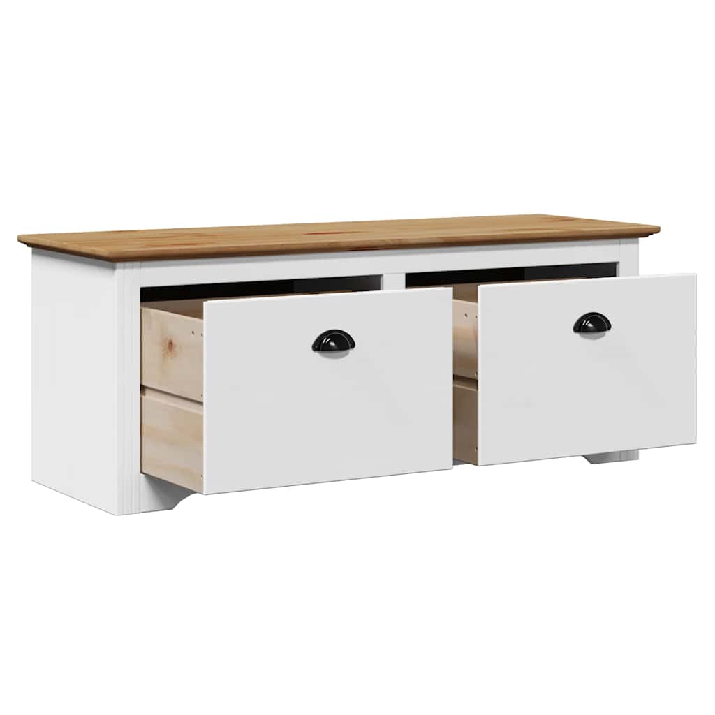 Vidaxl Hallway Bench, Bodo, White-Brown, 114X40X45 Cm