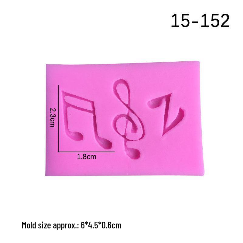 Music Theme Guitar & Notes Fondant Silicone Mold for Cake and Chocolate Decoration
