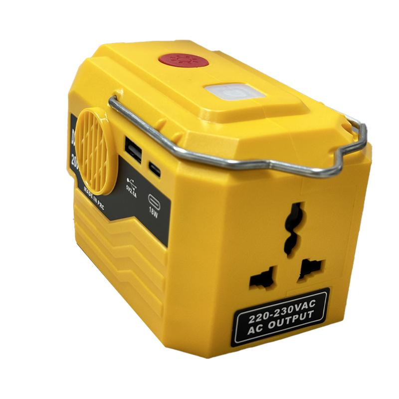 200W Power Inverter For Makita/Dewalt/Milwaukee/Bosch 18V To AC 120/220V Battery Inverter with USB And Type-C ,LED Light