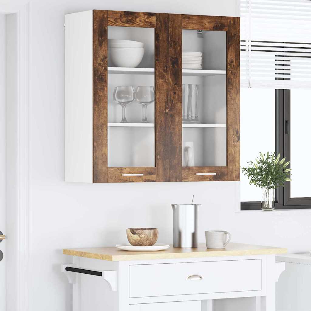 Hanging Cabinet Smoked Oak 80 x 31 x 80 cm Wood Based Material