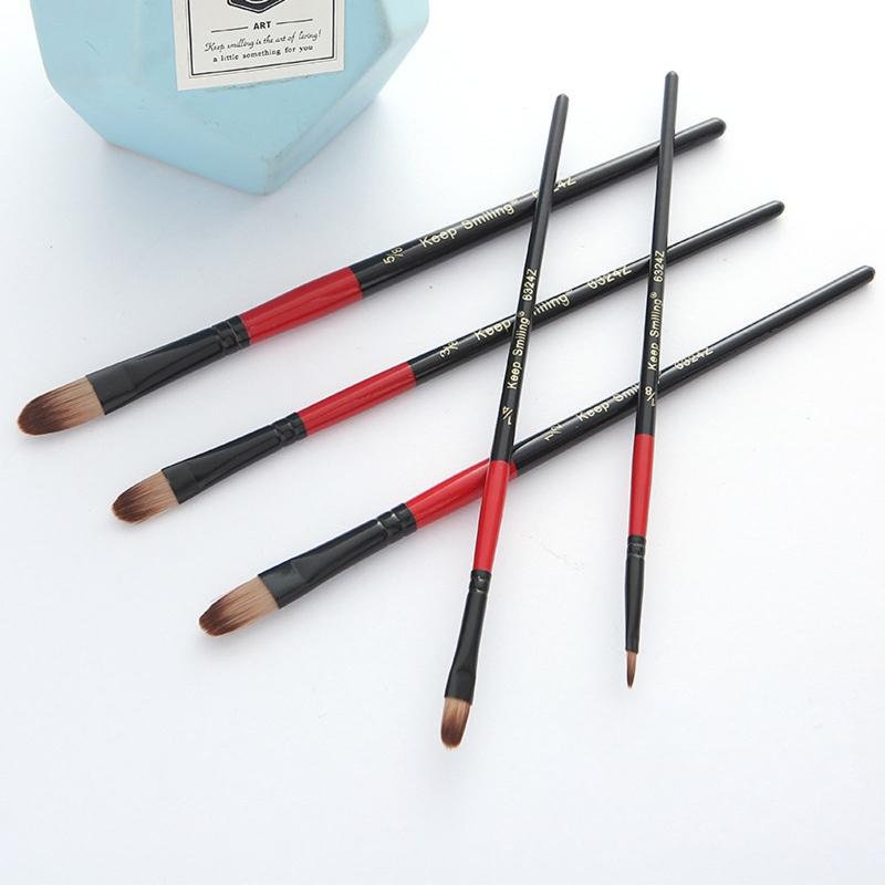 5 Pcs Nylon Hair Painting Brush Set Professional Painting Kits Round Pointed Tip Paintbrushes with Synthetic Nylon Tips