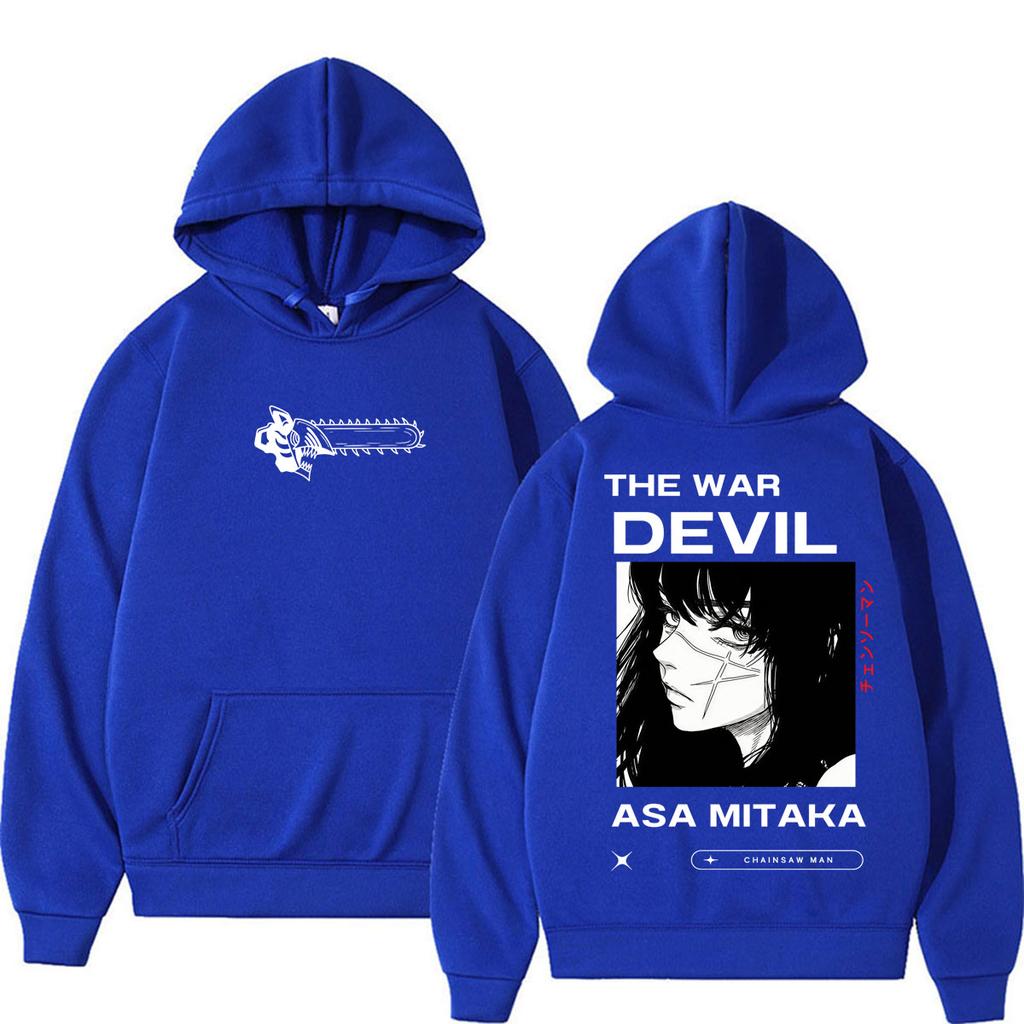 Japan Anime Chainsaw Man The War Devil Hoodies Unisex Harajuku Vintage Sportwear Oversized Fleece Cosplay Pullover Streetwear