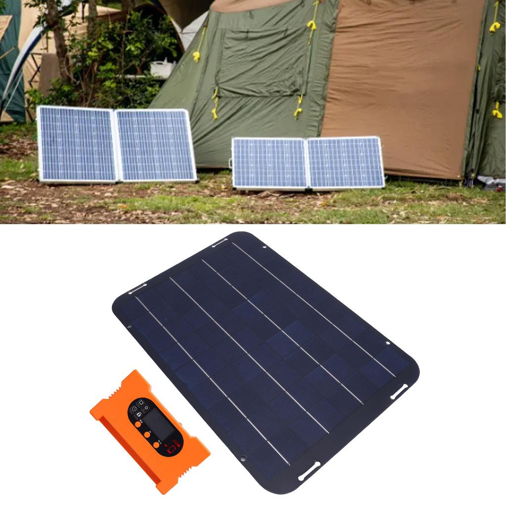 12W 18V Solar Panel Kit IP65 Water Proof Solar Panel Battery Charger Maintainer with Controller for Camping Caravans Greenhouses