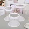 8-inch Round Double-Layer Transparent Cake Boxes (5 Sets)