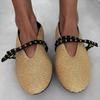 Mode Hochwertige Gewebte Flache Ballerinas Damenmode Doppelschnalle Markendesigner Schuhe Bequeme Flache Freizeitschuhe Zapatos De Mujer