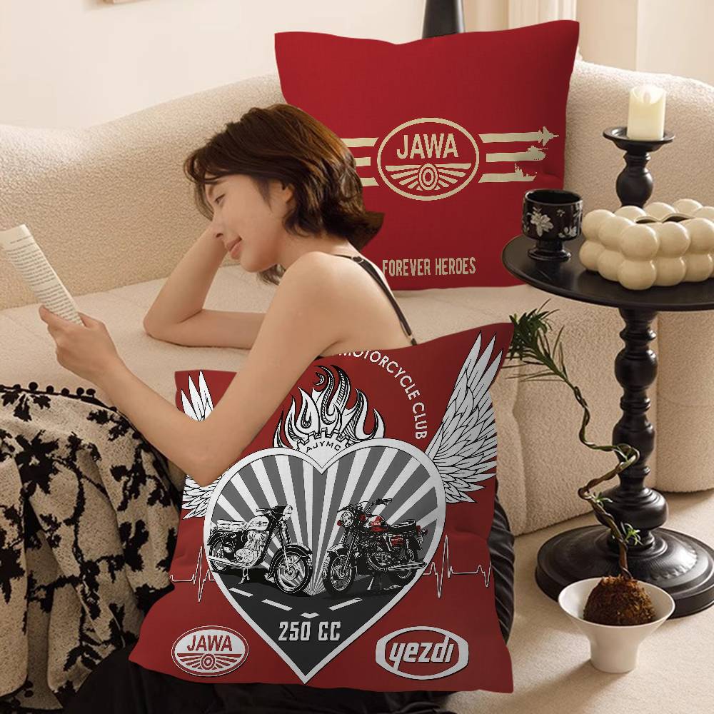 J-Jawas motorcycle logo printed Pillow Cover for Bedroom Room and Living Room Sofa Decorative Cushion Cover