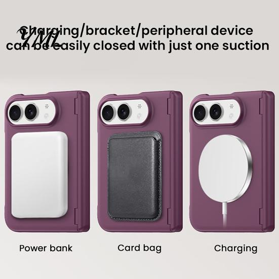Non Slip Matte Finish Case Magnetic Folding Phone for IPhoneDuo, Hands Free Viewing with 360 Degree Wireless Charging Friendly Rotating Ring