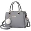 [DELADE OBJEKT] Damhandväska, Crossbody-väska, Axelväska, 2-vägs, Slitstarkt, Sött och Snyggt PU-läder (Ljusgrå)