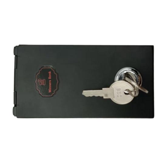 Gamblers Cash Box Winners Bank Portable Metal Safe with Key Lock Pocket Sized Casino Money Box for Security Go Home Money