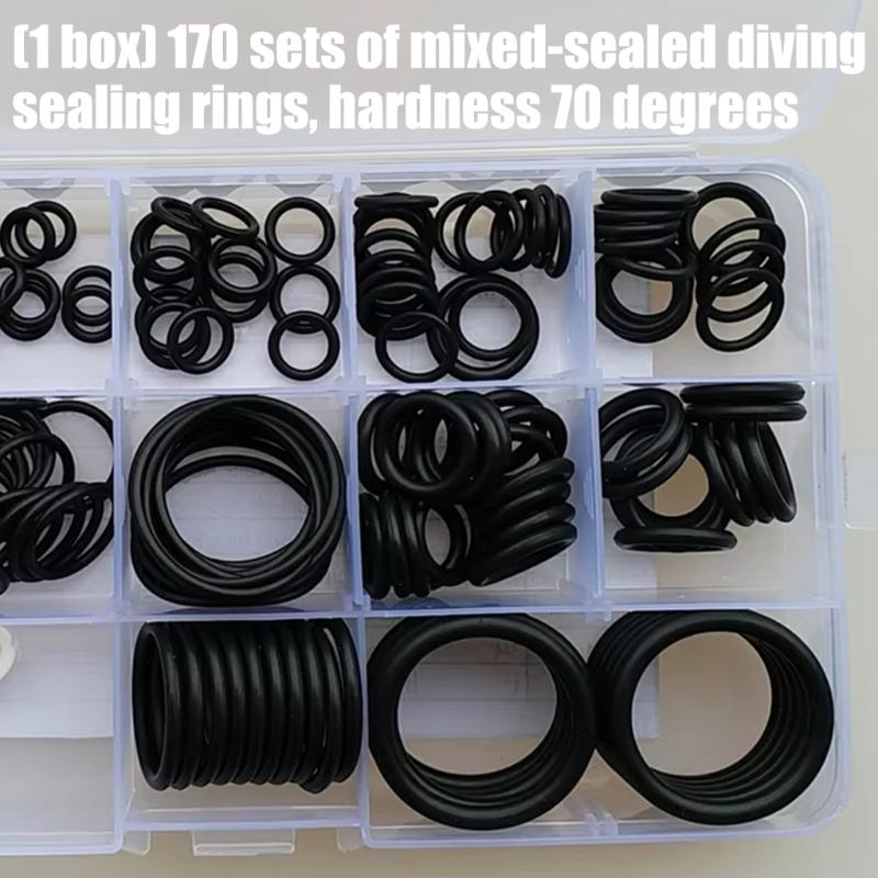 170lots Multipurpose Hardnesses Waterproofed Sealing Mixed Size O Rings For Diving Gear Swimming Pool Accessories